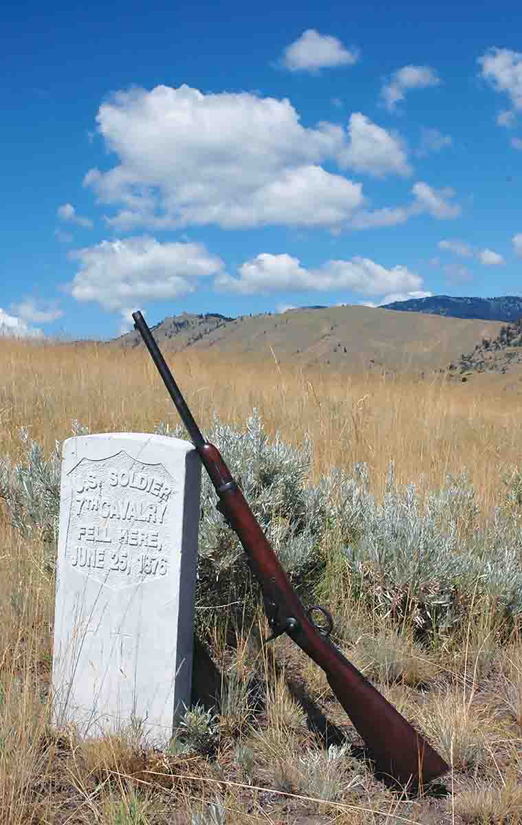 This is Mike’s Model 1873 trapdoor Springfield, which he used in 2016 to make his best single .45-70 shot.